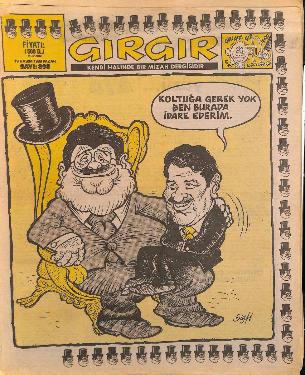 Gırgır Mizah Dergisi 19 Kasım 1989 Sayı : 898 NDR96359 - 1