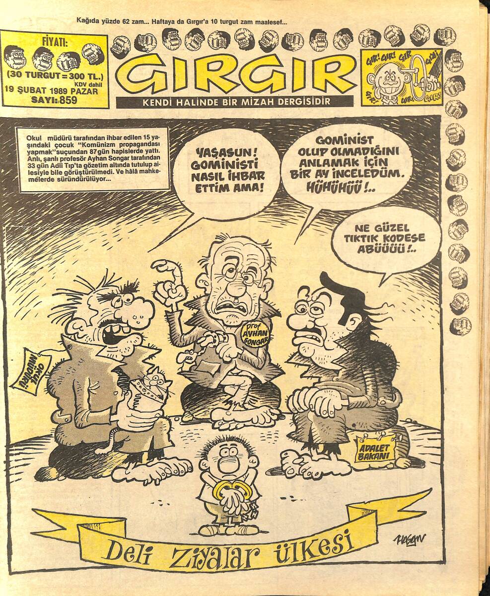 Gırgır Mizah Dergisi 19 Şubat 1989 Sayı : 859 NDR96398 - 1