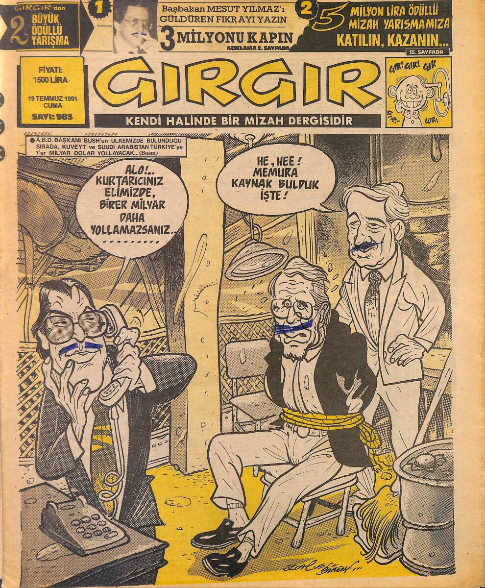 Gırgır Mizah Dergisi 19 Temmuz 1991 Sayı: 985 NDR97911 - 1