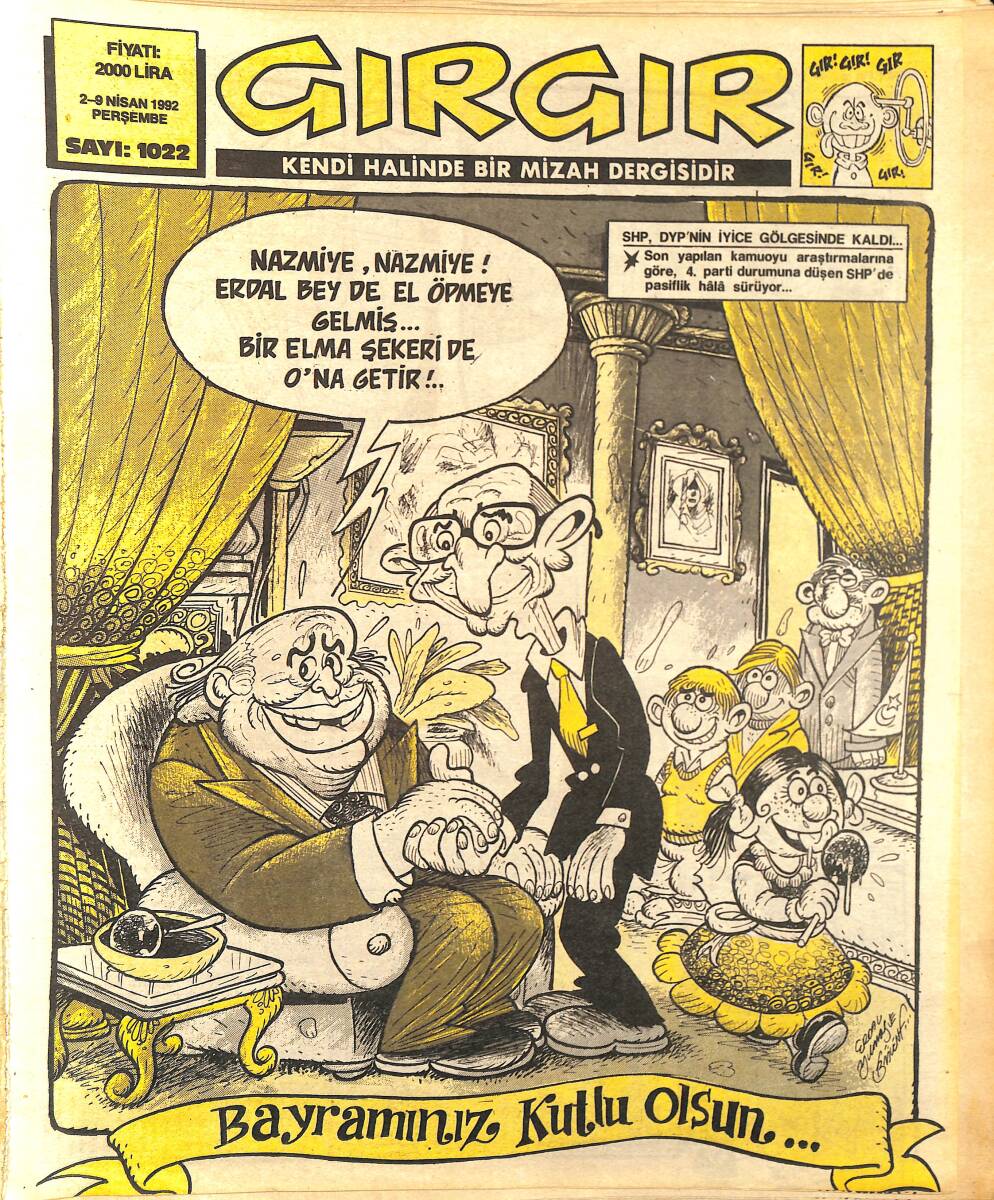 Gırgır Mizah Dergisi 2 - 9 Nisan 1992 Sayı : 1022 NDR96413 - 1