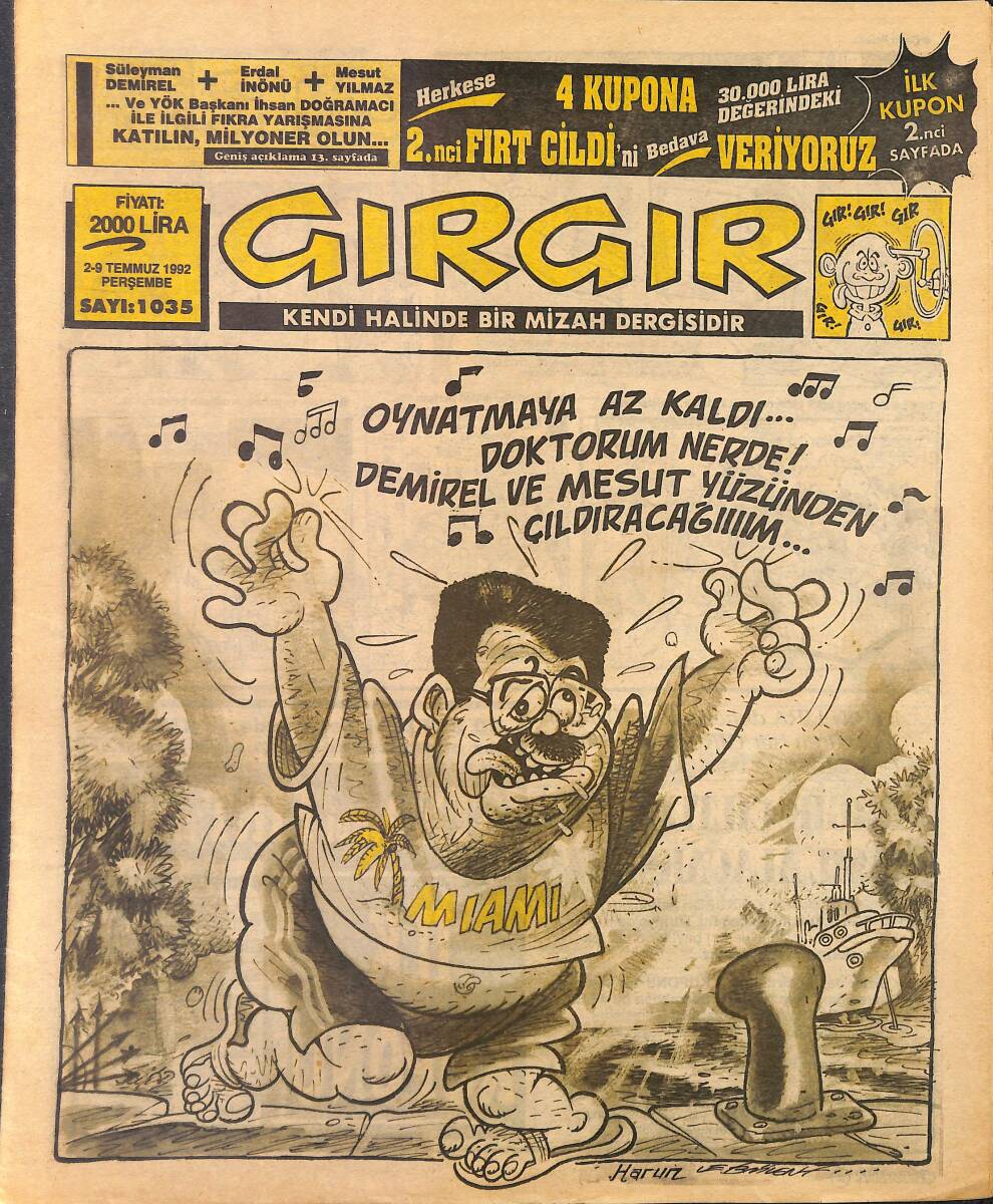 Gırgır Mizah Dergisi 2 - 9 Temmuz 1992 Sayı : 1035 NDR97766 - 1