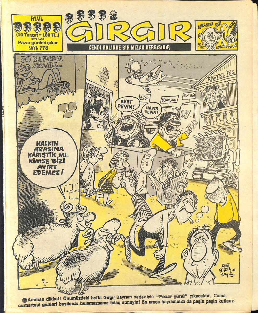 Gırgır Mizah Dergisi 2 Ağustos 1987 Sayı : 778 NDR97028 - 1
