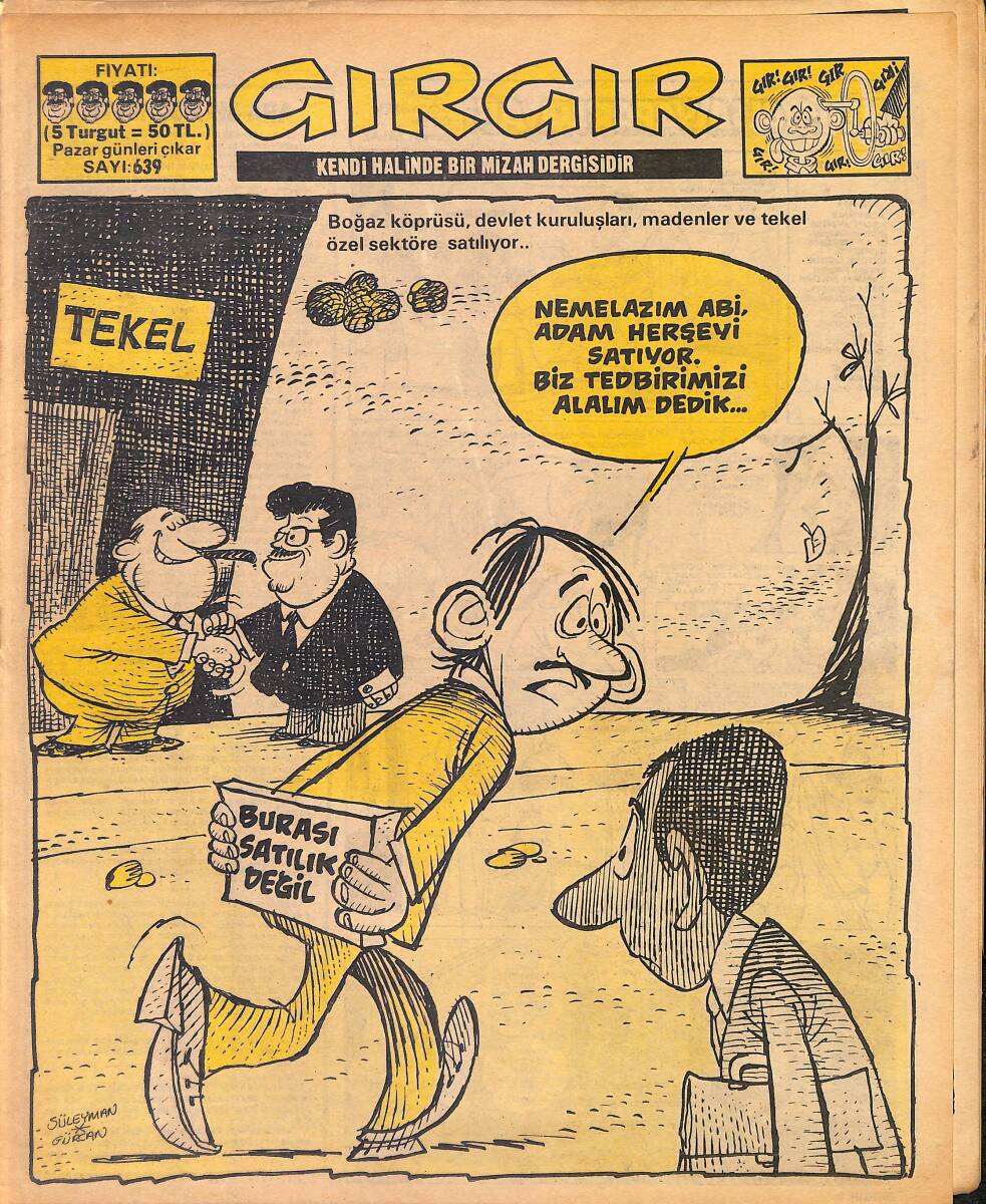 Gırgır Mizah Dergisi 2 Aralık 1984 Sayı : 639 NDR96954 - 1