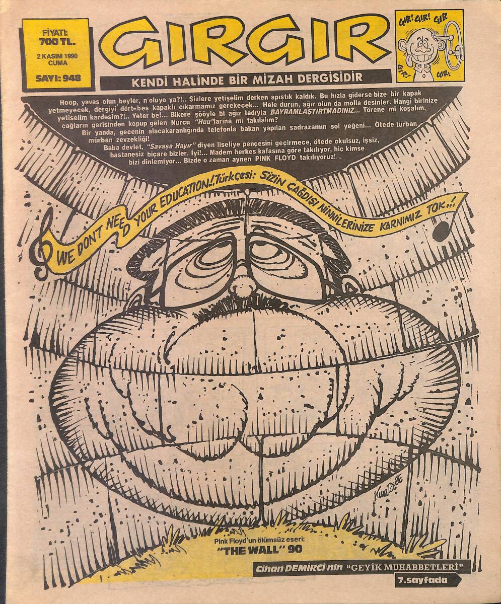 Gırgır Mizah Dergisi 2 Kasım 1990 Sayı: 948 NDR97837 - 1