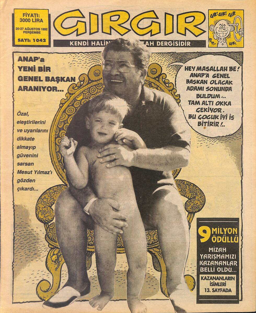 Gırgır Mizah Dergisi 20 - 27 Ağustos 1992 Sayı : 1042 NDR97760 - 1
