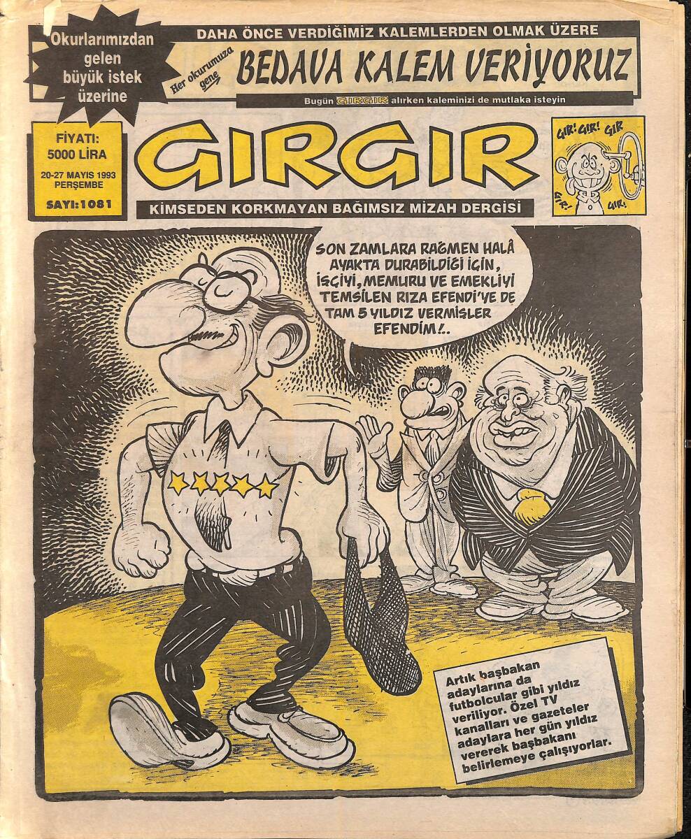 Gırgır Mizah Dergisi 20-27 Mayıs 1993 Sayı 1081 NDR94882 - 1
