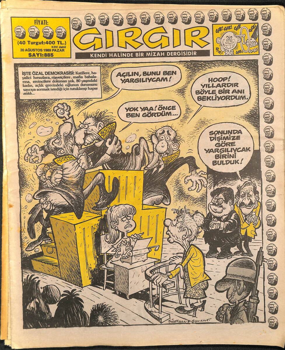 Gırgır Mizah Dergisi 20 Ağustos 1989 Sayı : 885 NDR96372 - 1