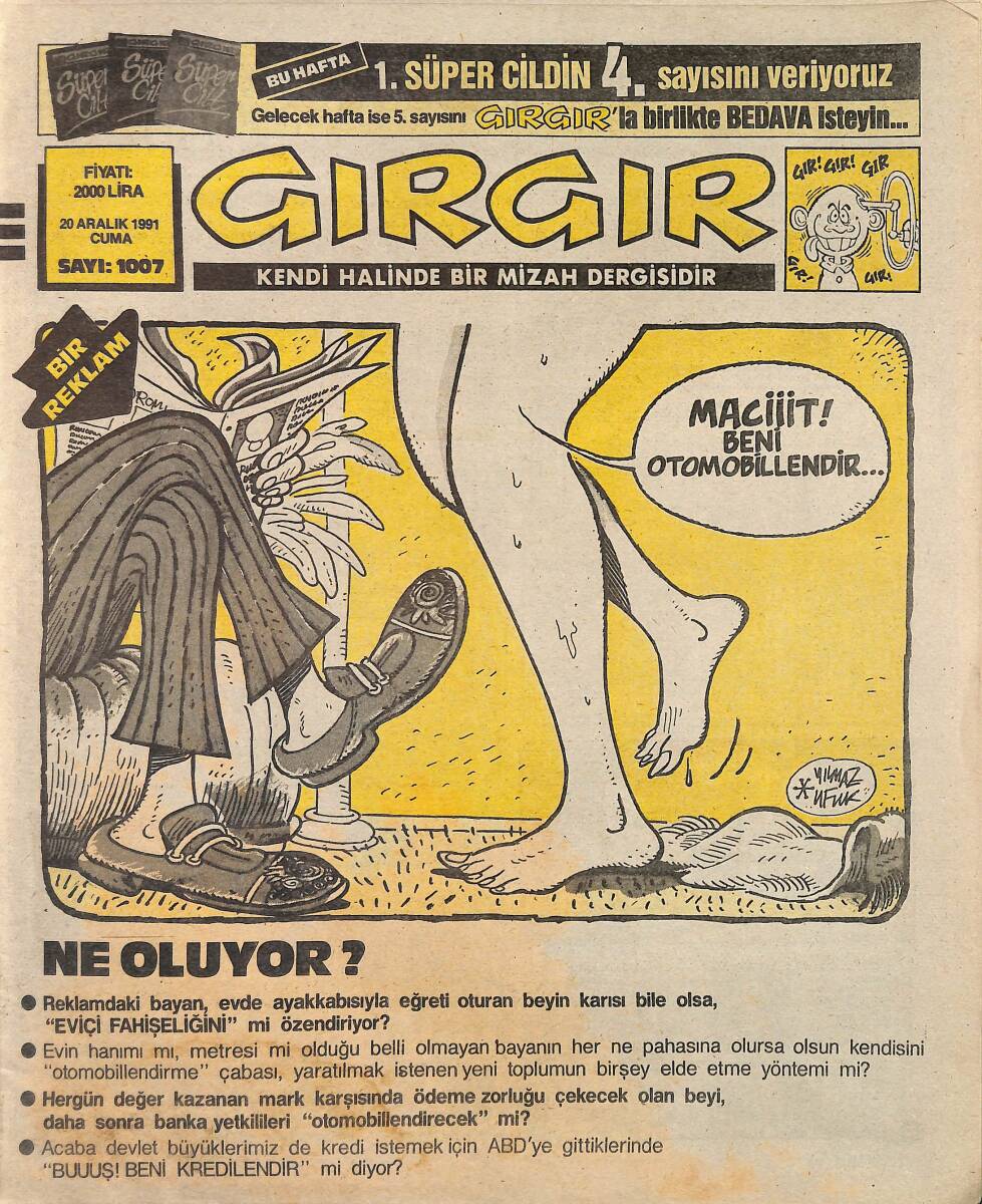 Gırgır Mizah Dergisi 20 Aralık 1991 Sayı: 1007 NDR97891 - 1