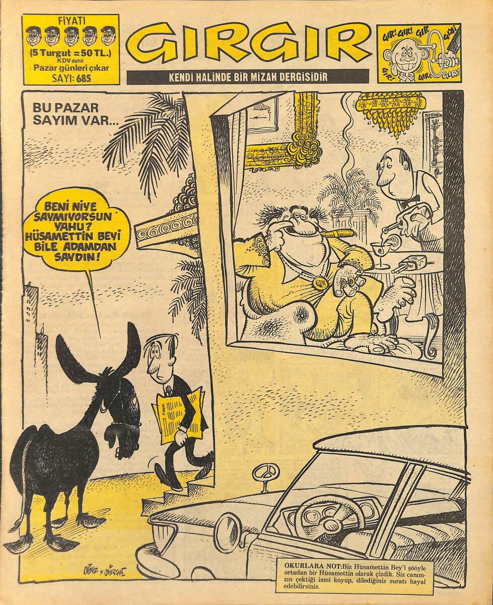 Gırgır Mizah Dergisi 20 Ekim 1985 Sayı: 685 NDR97772 - 1