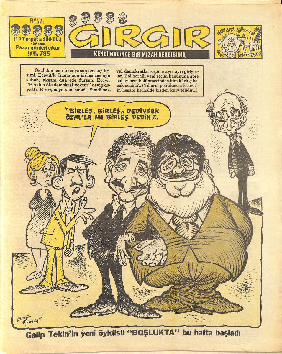 Gırgır Mizah Dergisi 20 Eylül 1987 Sayı : 785 NDR97021 - 1