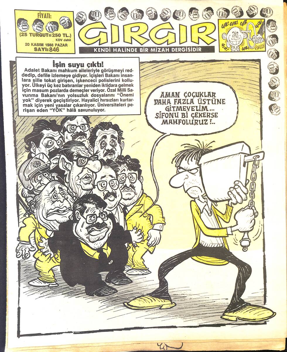 Gırgır Mizah Dergisi 20 Kasım 1988 Sayı : 846 NDR97040 - 1