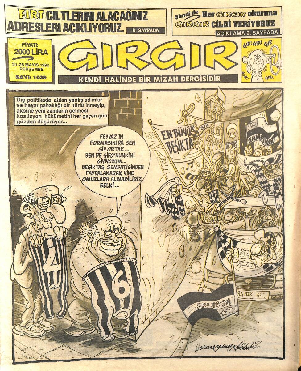 Gırgır Mizah Dergisi 21 - 28 Mayıs 1992 Sayı : 1029 NDR96406 - 1