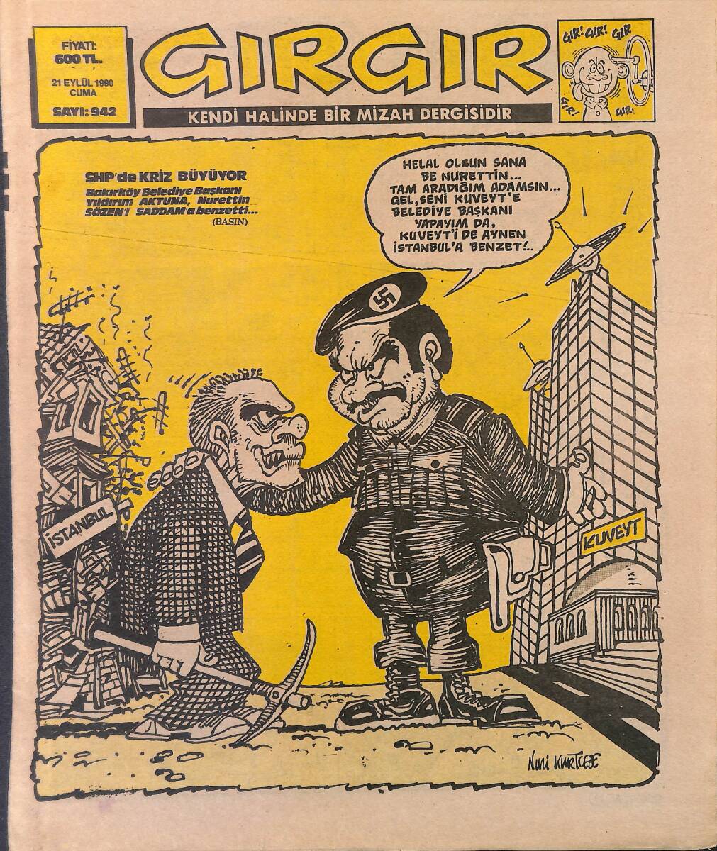Gırgır Mizah Dergisi 21 Eylül 1990 Sayı: 942 NDR97843 - 1