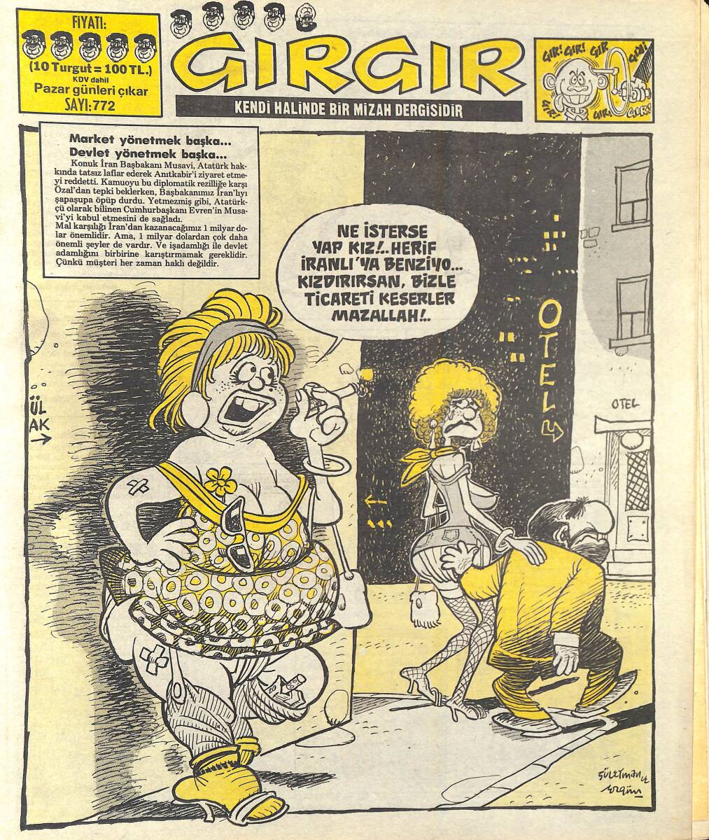 Gırgır Mizah Dergisi 21 Haziran 1987 Sayı : 772 NDR97034 - 1