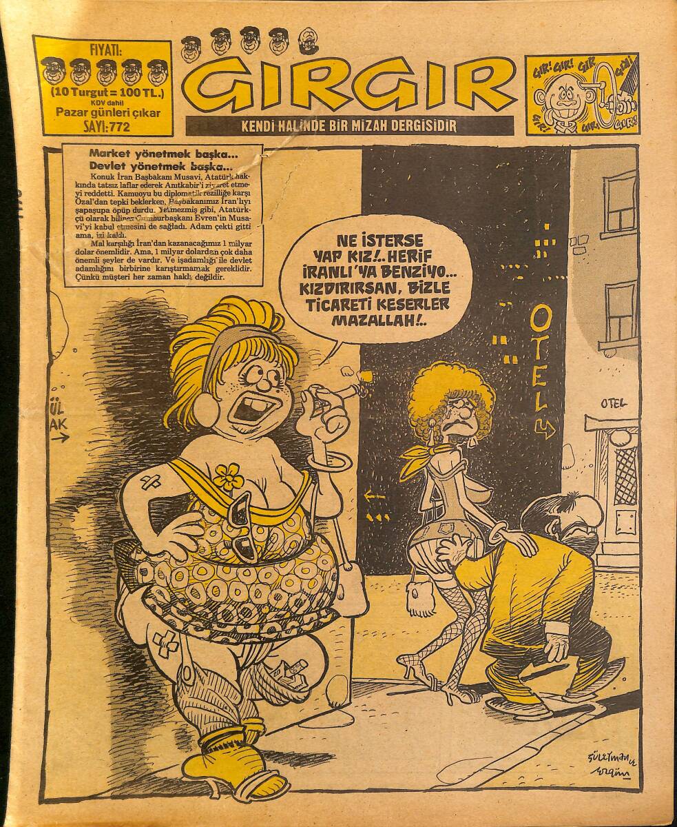 Gırgır Mizah Dergisi 21 Haziran 1987 Sayı: 772 NDR98006 - 1