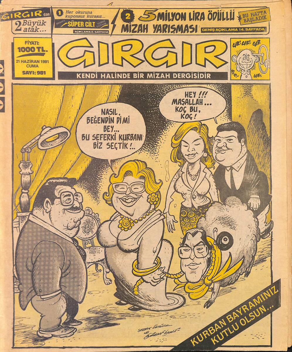 Gırgır Mizah Dergisi 21 Haziran 1991 Sayı: 981 NDR97915 - 1