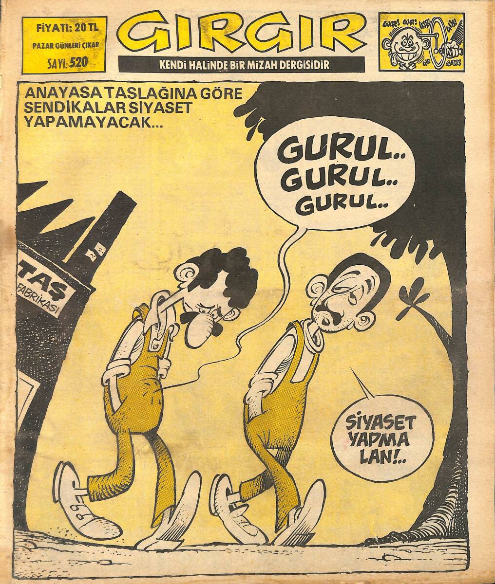 Gırgır Mizah Dergisi 22 Ağustos 1982 Sayı : 520 NDR97528 - 1