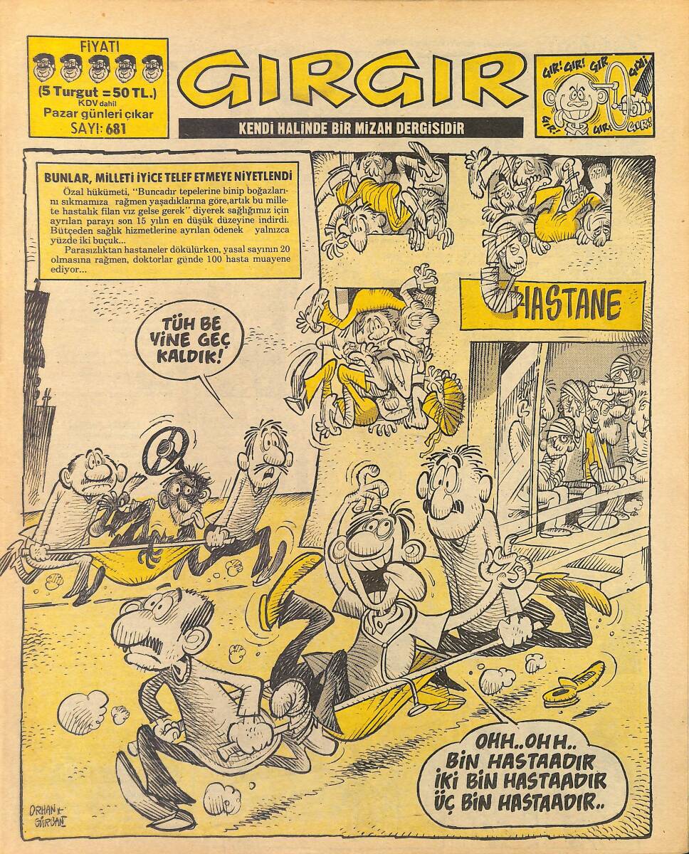 Gırgır Mizah Dergisi 22 Eylül 1985 Sayı: 681 NDR97776 - 1