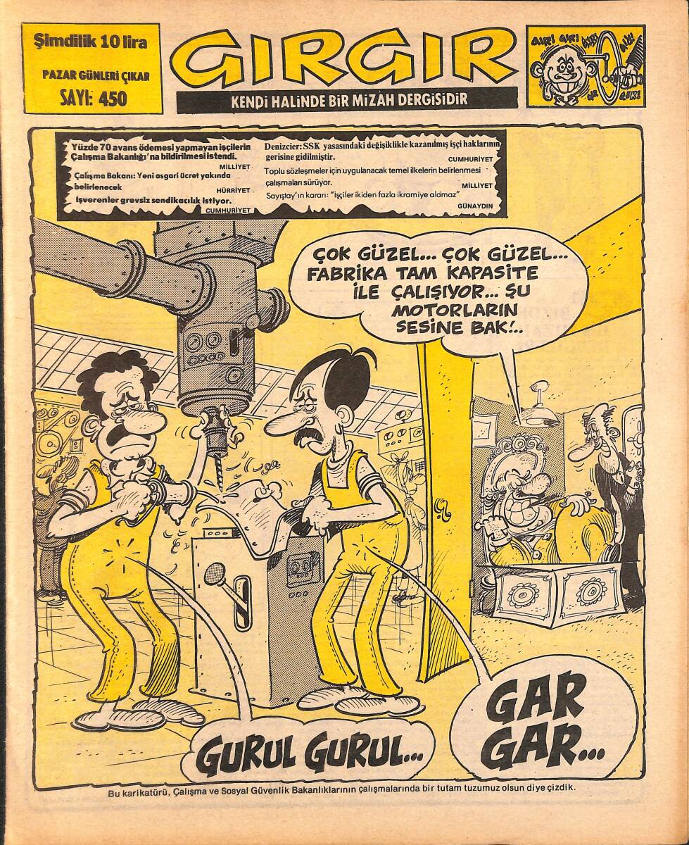 Gırgır Mizah Dergisi 22 Mart 1981 Sayı : 450 NDR97515 - 1