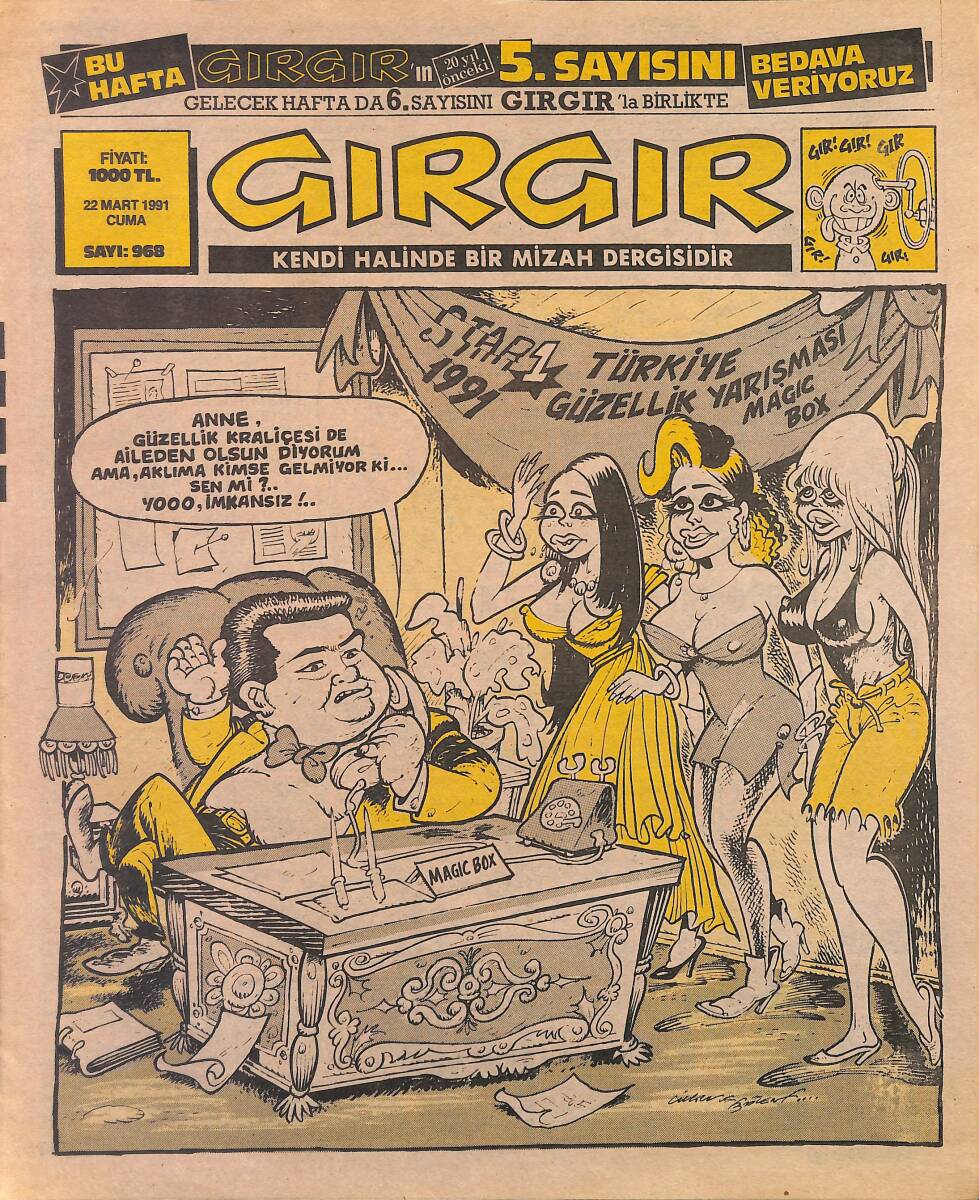 Gırgır Mizah Dergisi 22 Mart 1991 Sayı: 968 NDR97926 - 1