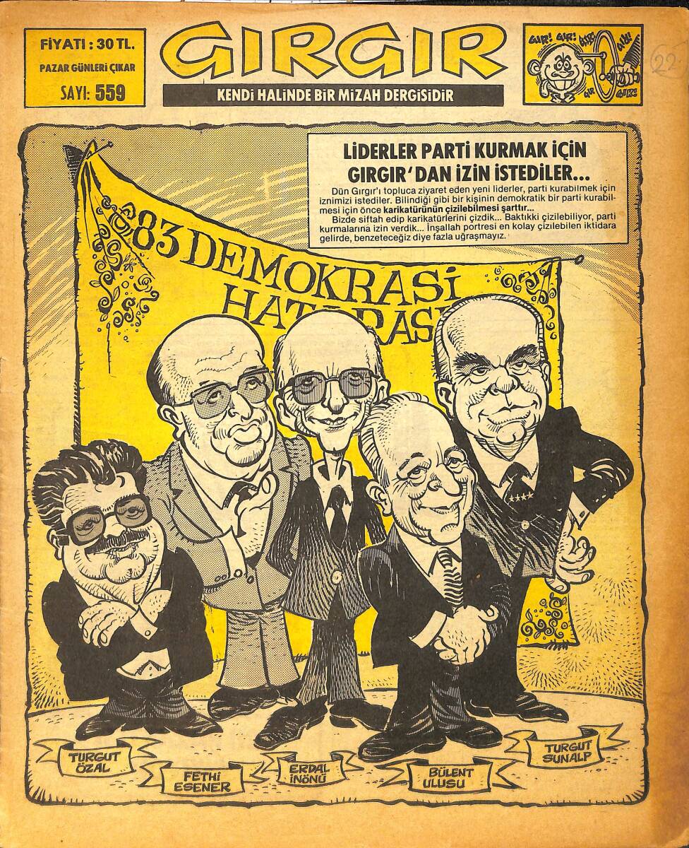 Gırgır Mizah Dergisi 22 Mayıs 1983 Sayı : 559 NDR97295 - 1