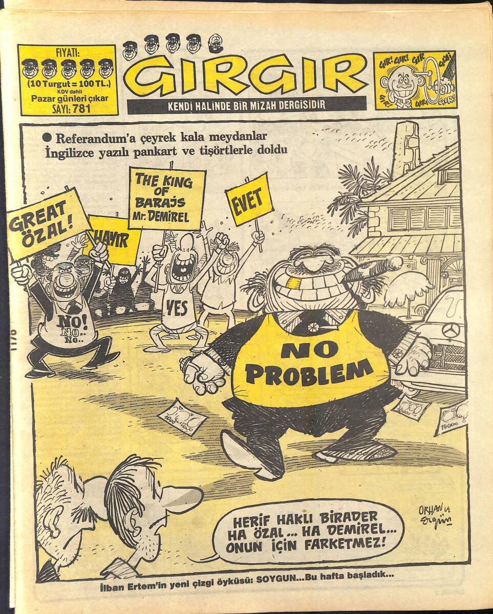 Gırgır Mizah Dergisi 23 Ağustos 1987 Sayı : 781 NDR97025 - 1