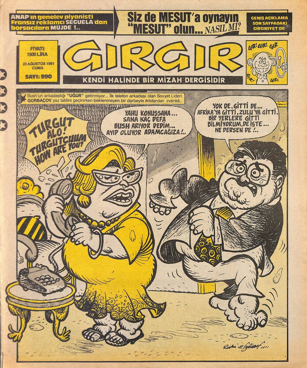 Gırgır Mizah Dergisi 23 Ağustos 1991 Sayı: 990 NDR97906 - 1
