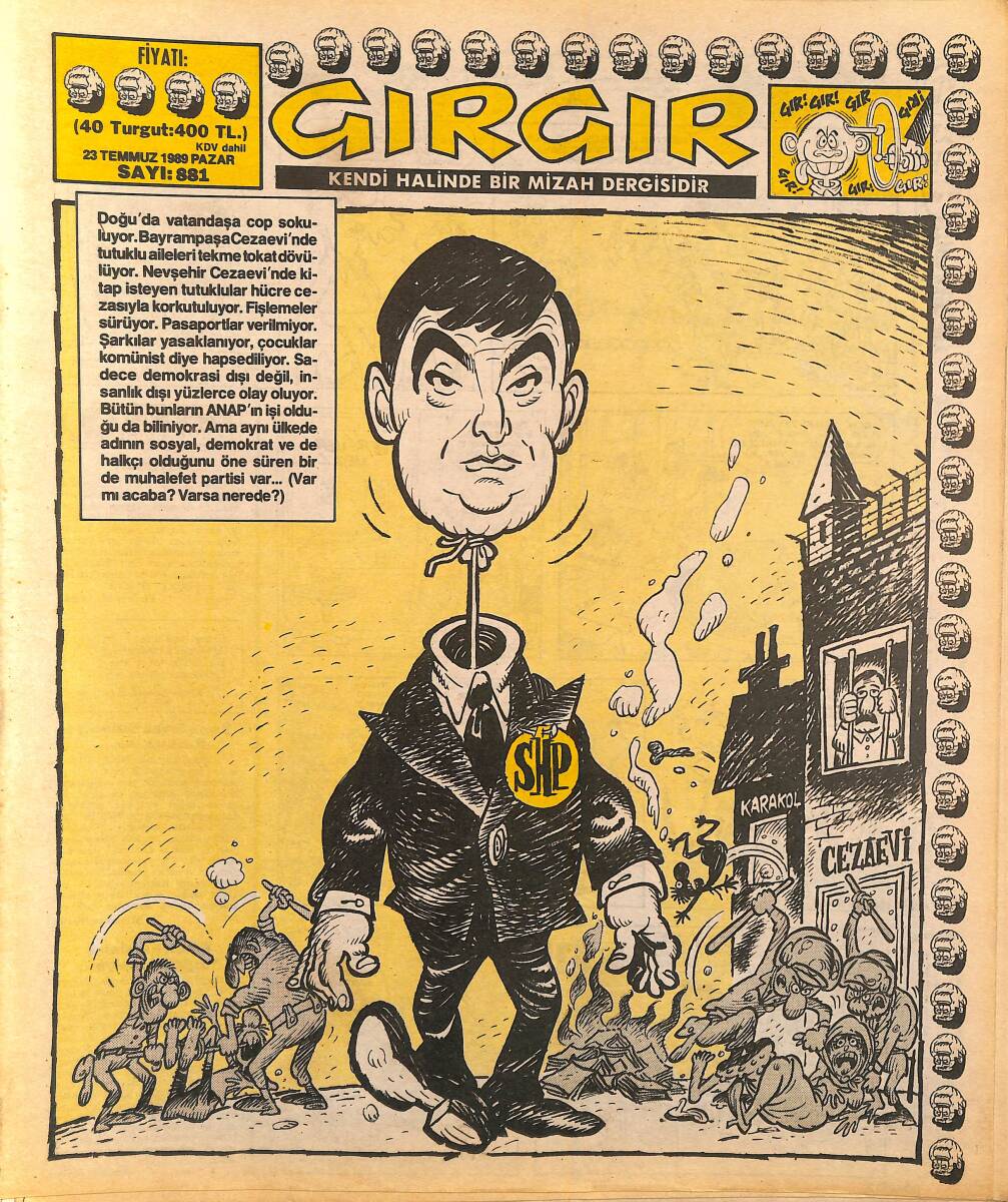 Gırgır Mizah Dergisi 23 Temmuz 1989 Sayı : 881 NDR96376 - 1