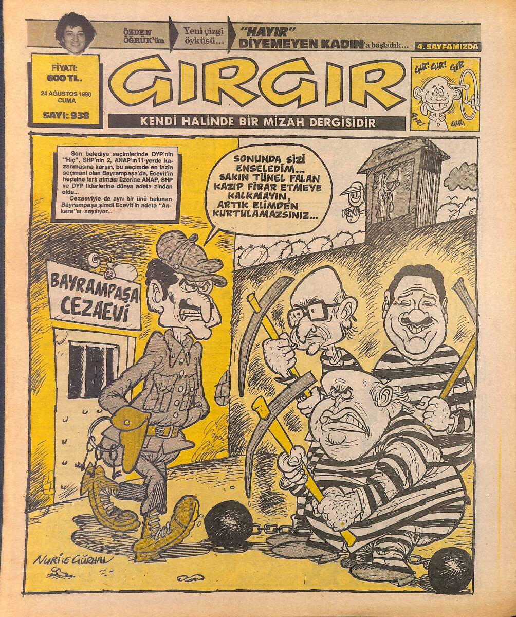 Gırgır Mizah Dergisi 24 Ağustos 1990 Sayı: 938 NDR97845 - 1