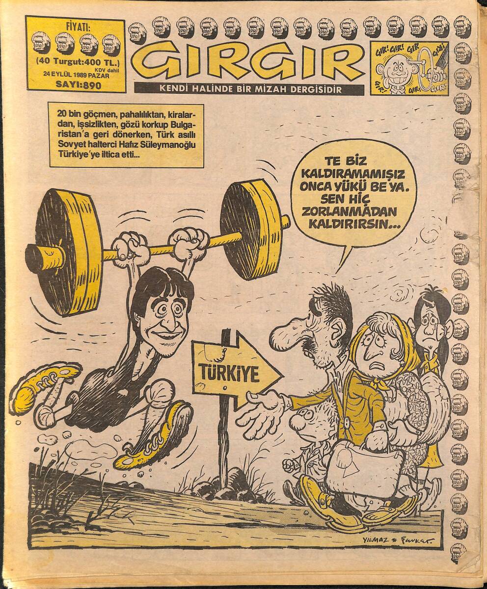 Gırgır Mizah Dergisi 24 Eylül 1989 Sayı : 890 NDR96367 - 1