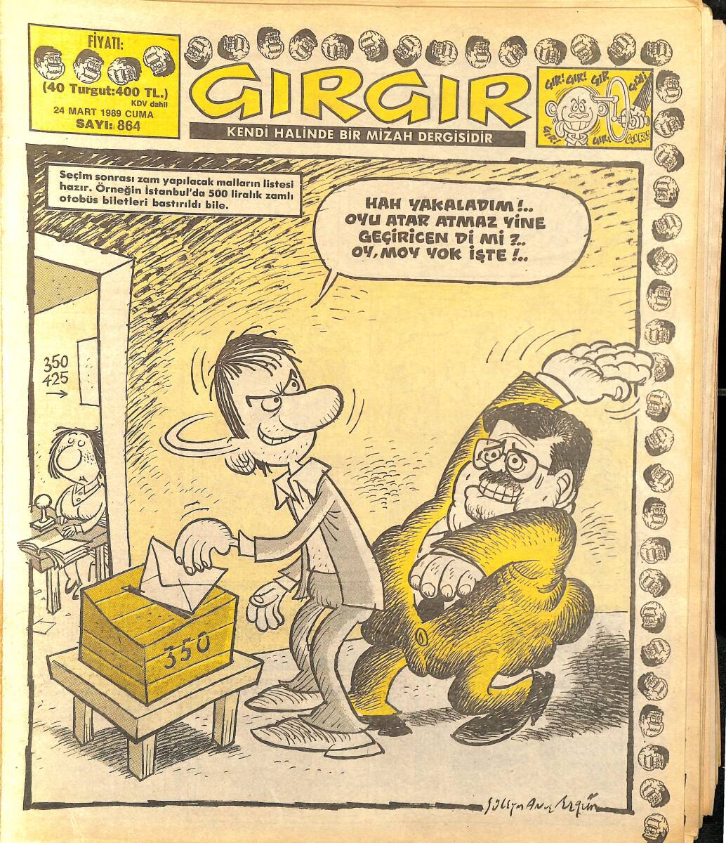 Gırgır Mizah Dergisi 24 Mart 1989 Sayı : 864 NDR96393 - 1