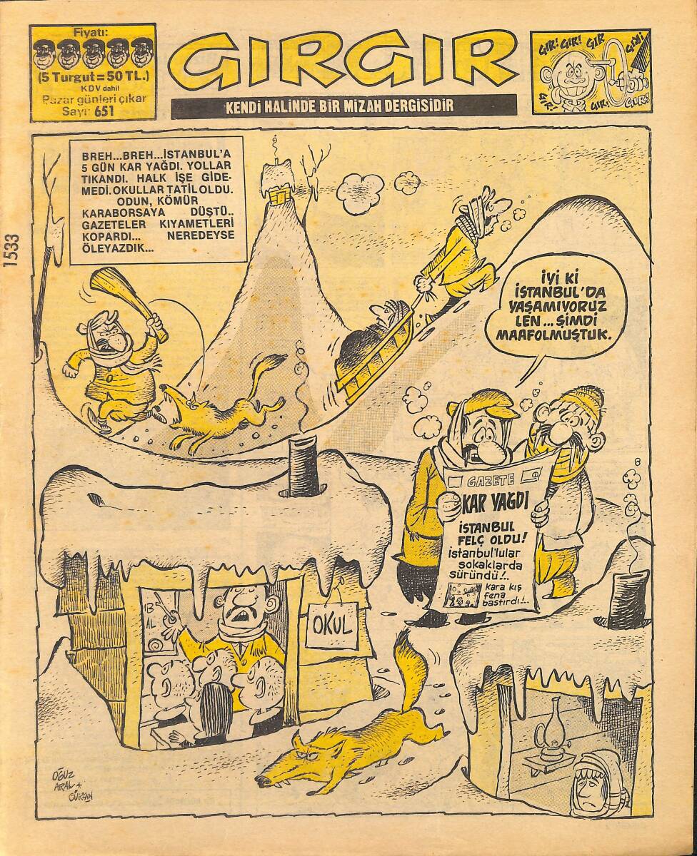 Gırgır Mizah Dergisi 24 Şubat 1985 Sayı : 651 NDR97734 - 1