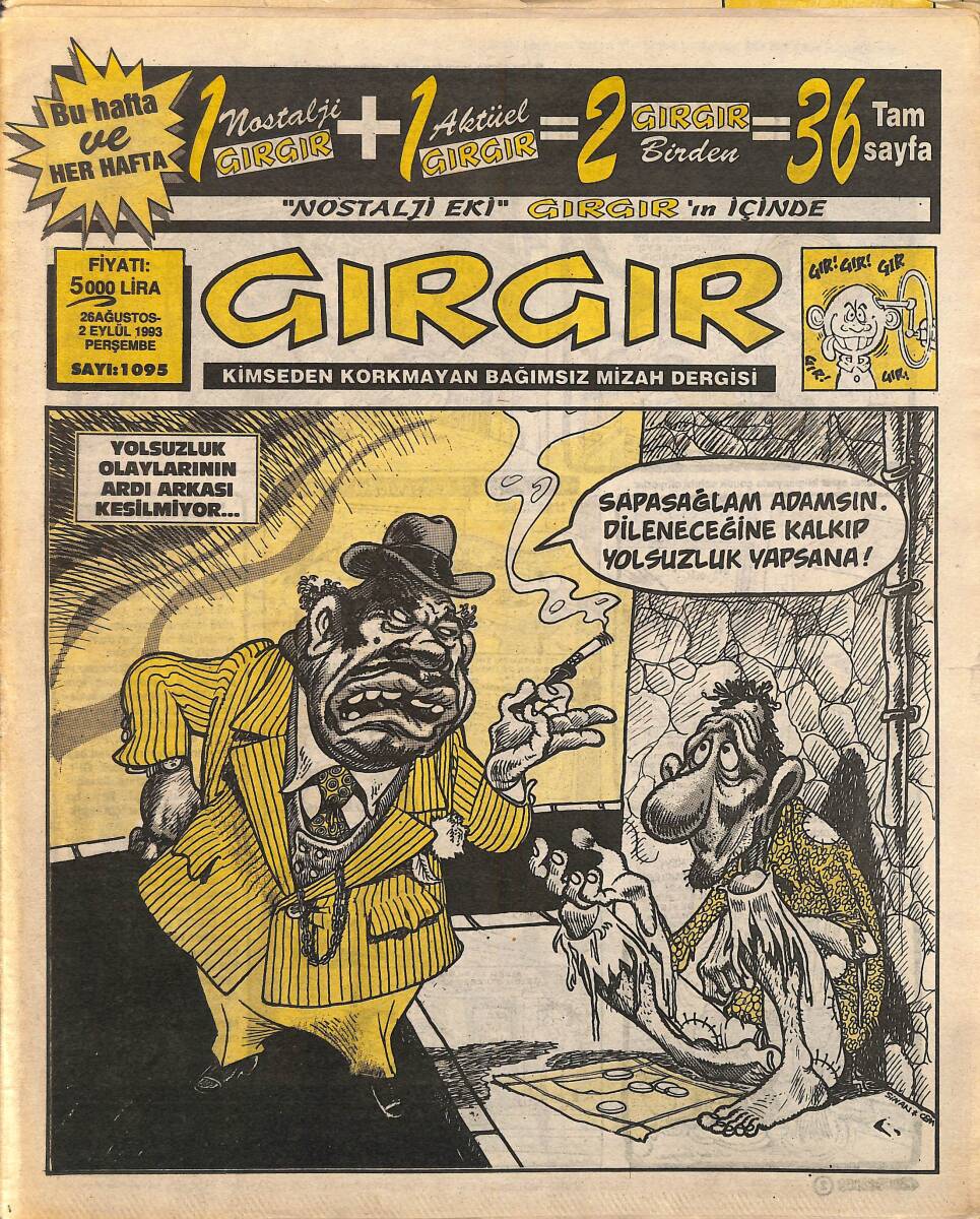 Gırgır Mizah Dergisi 26 Ağustos-2 Eylül 1993 Sayı 1095 NDR94875 - 1