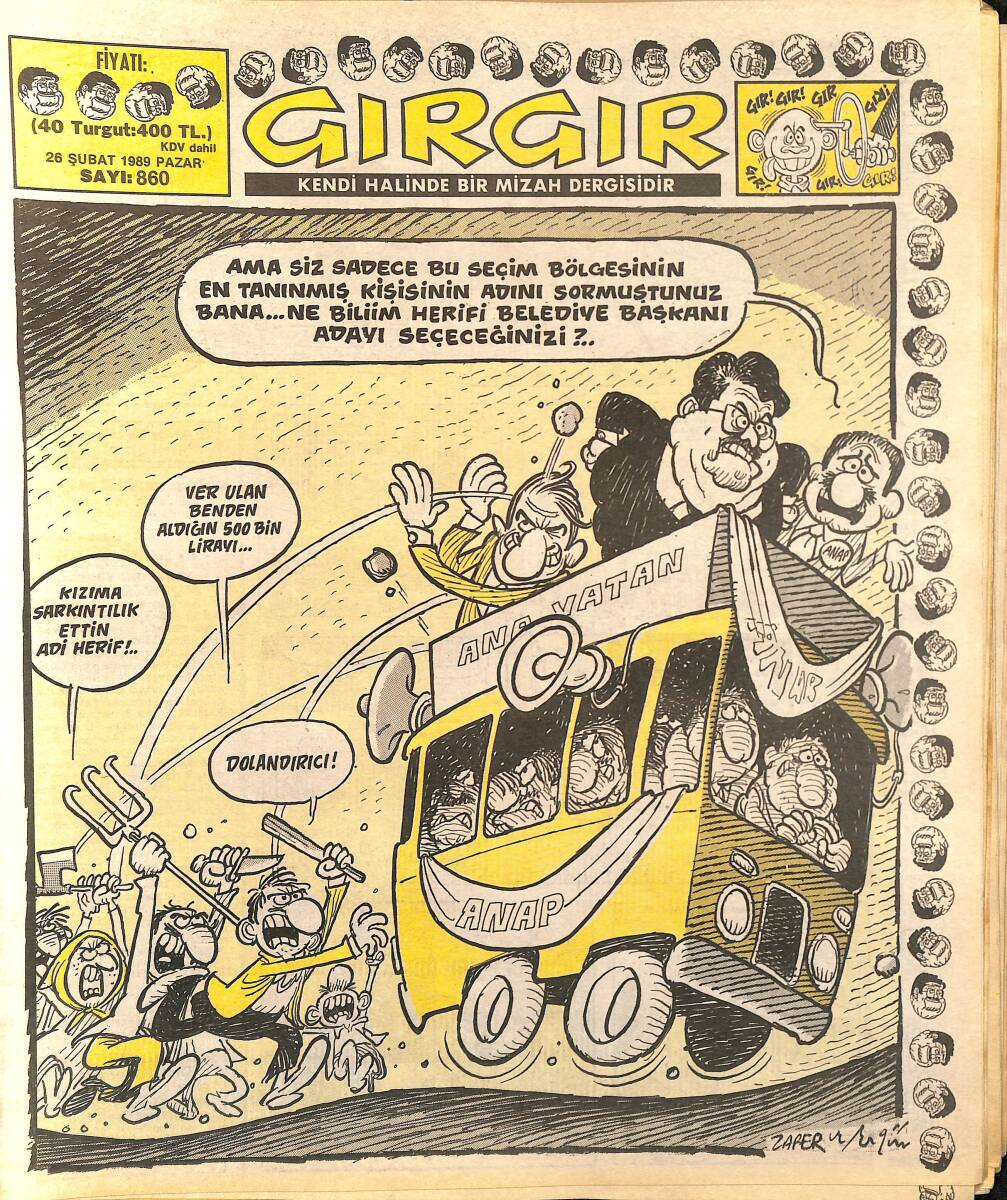 Gırgır Mizah Dergisi 26 Şubat 1989 Sayı : 860 NDR96397 - 1