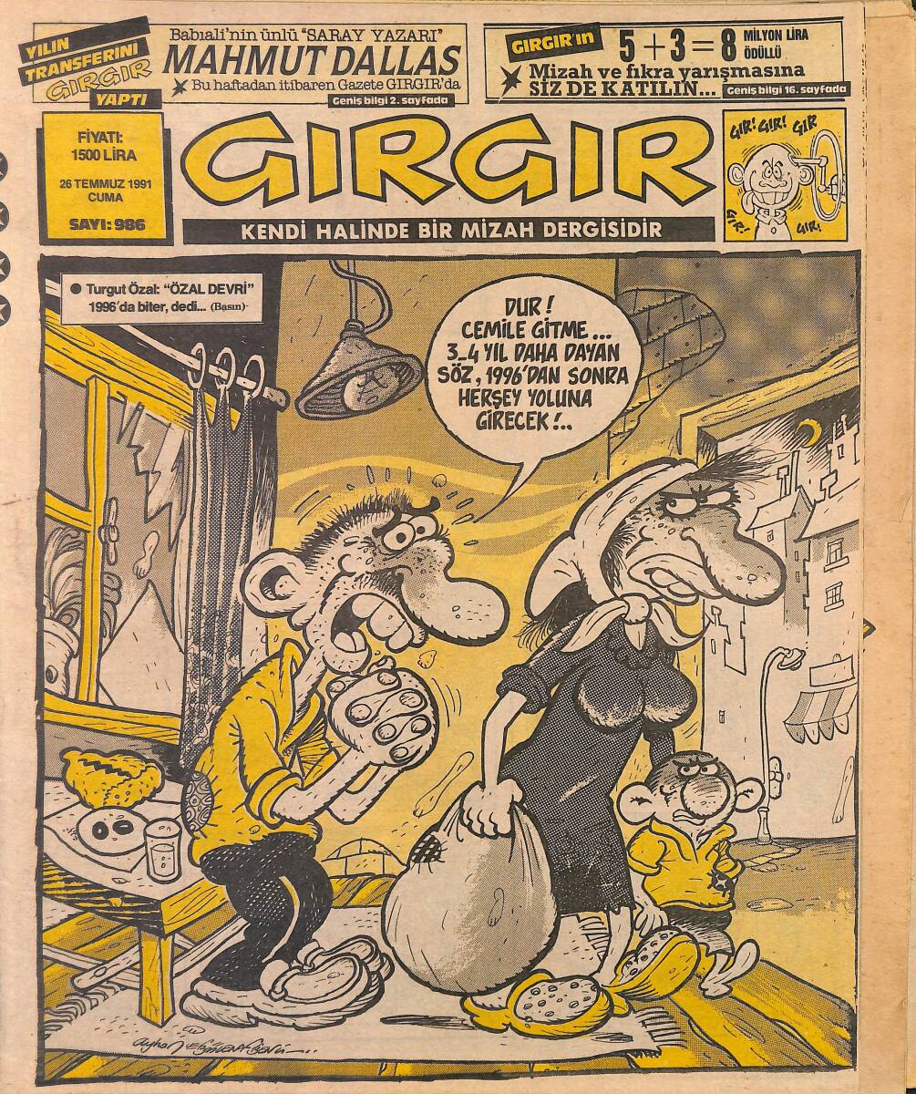 Gırgır Mizah Dergisi 26 Temmuz 1991 Sayı: 986 NDR97910 - 1