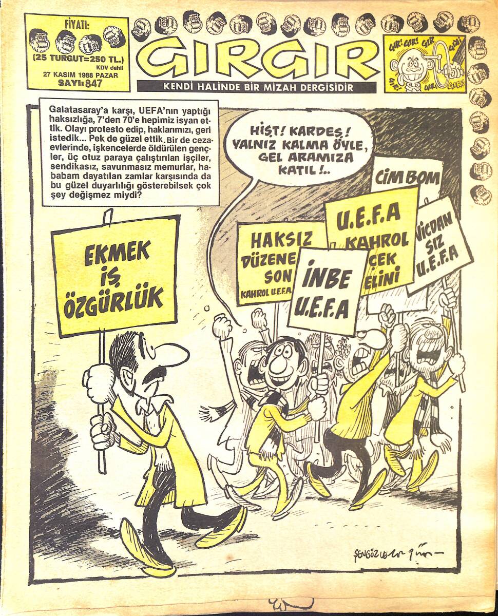 Gırgır Mizah Dergisi 27 Kasım 1988 Sayı : 847 NDR97039 - 1