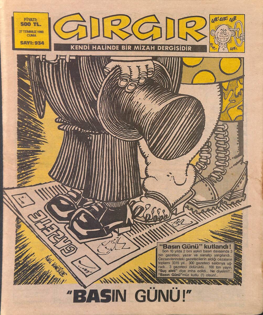 Gırgır Mizah Dergisi 27 Temmuz 1990 Sayı: 934 NDR97848 - 1