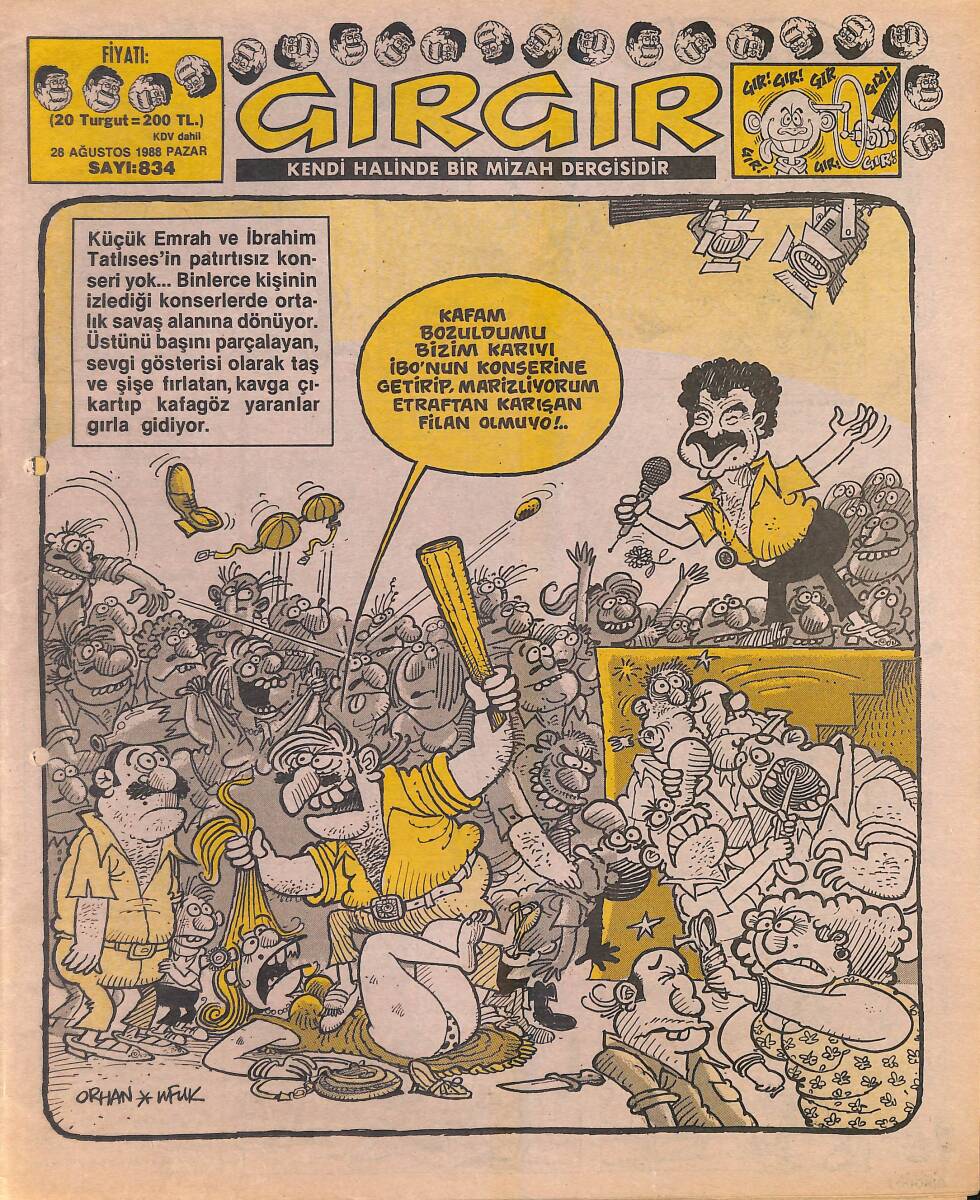 Gırgır Mizah Dergisi 28 Ağustos 1988 Sayı : 834 NDR96915 - 1