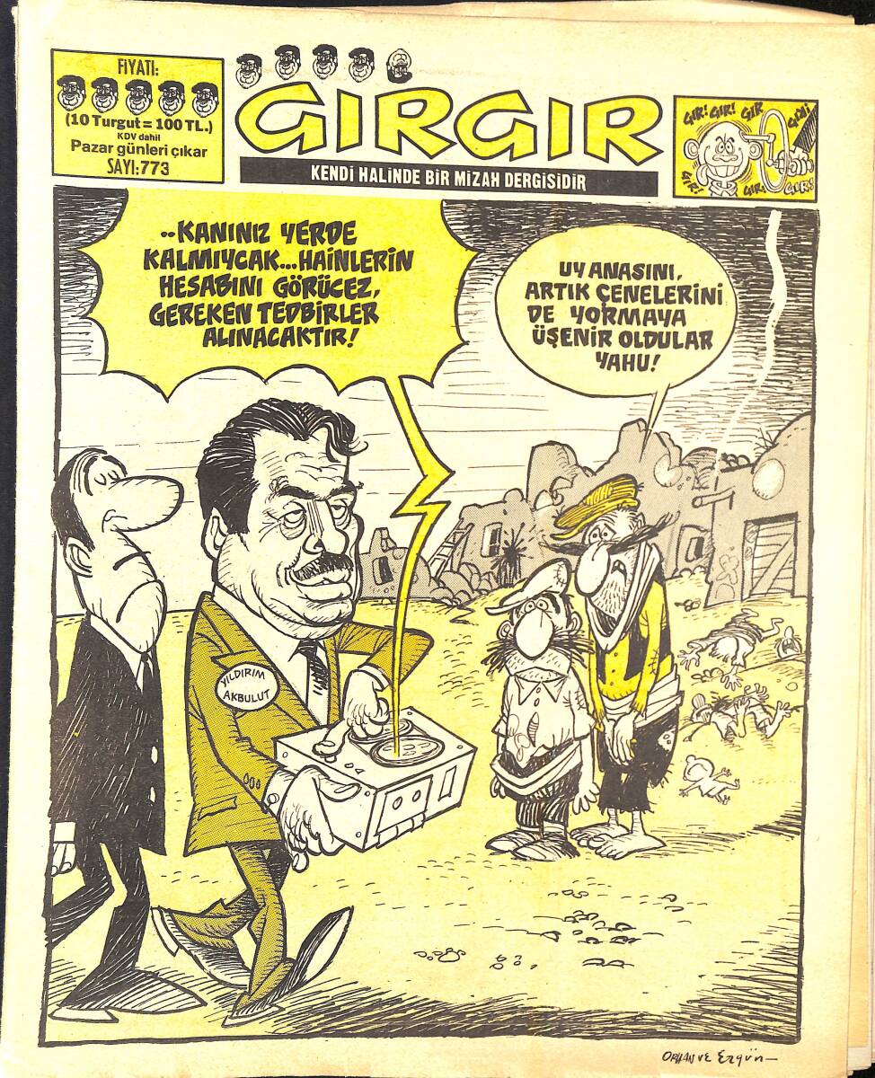 Gırgır Mizah Dergisi 28 Haziran 1987 Sayı : 773 NDR97033 - 1