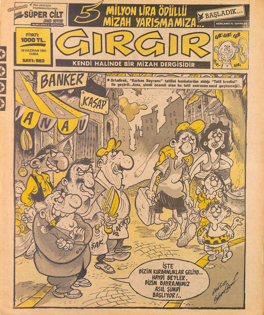 Gırgır Mizah Dergisi 28 Haziran 1991 Sayı: 982 NDR97914 - 1