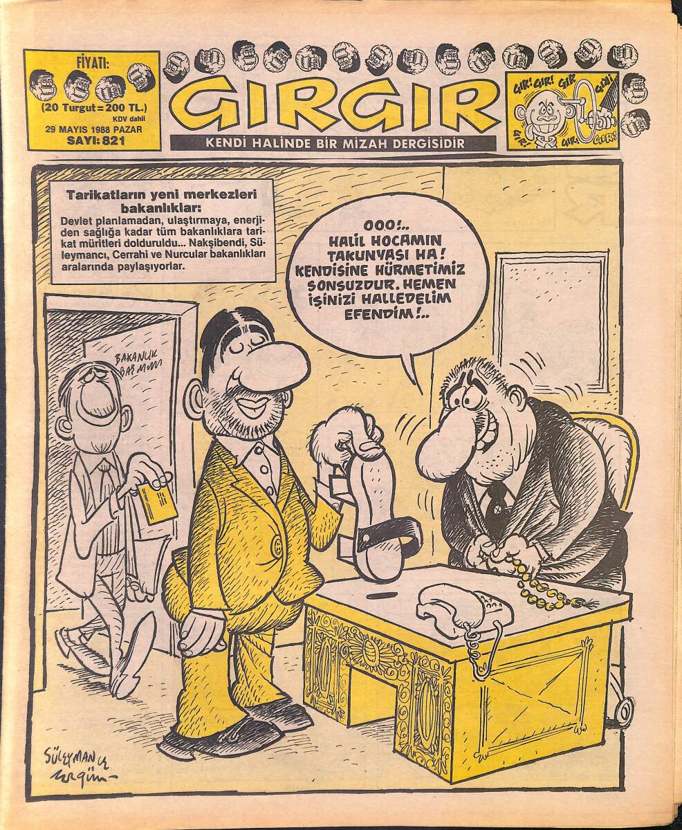 Gırgır Mizah Dergisi 29 Mayıs 1988 Sayı : 821 NDR96928 - 1