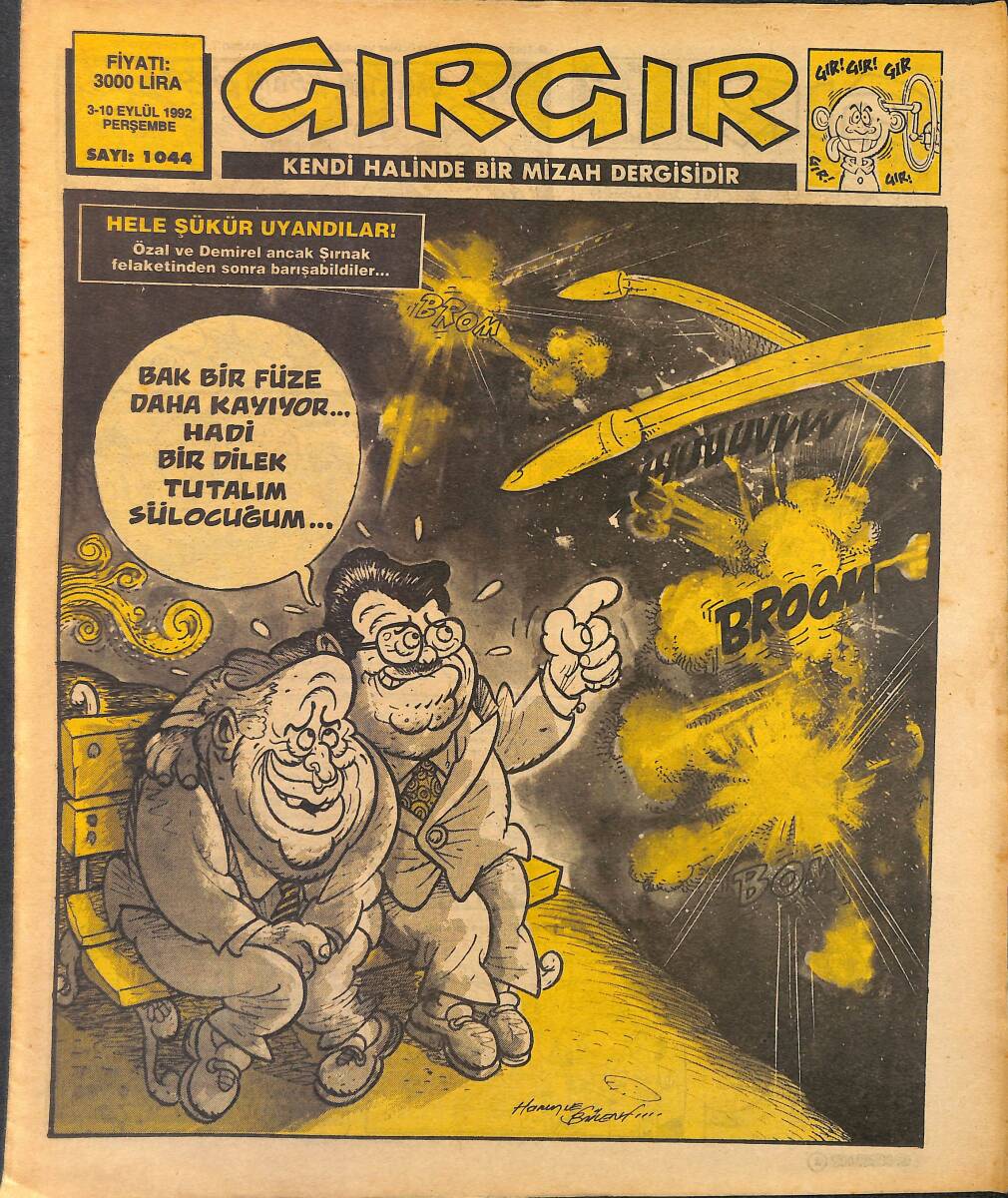 Gırgır Mizah Dergisi 3 - 10 Eylül 1992 Sayı : 1044 NDR97758 - 1