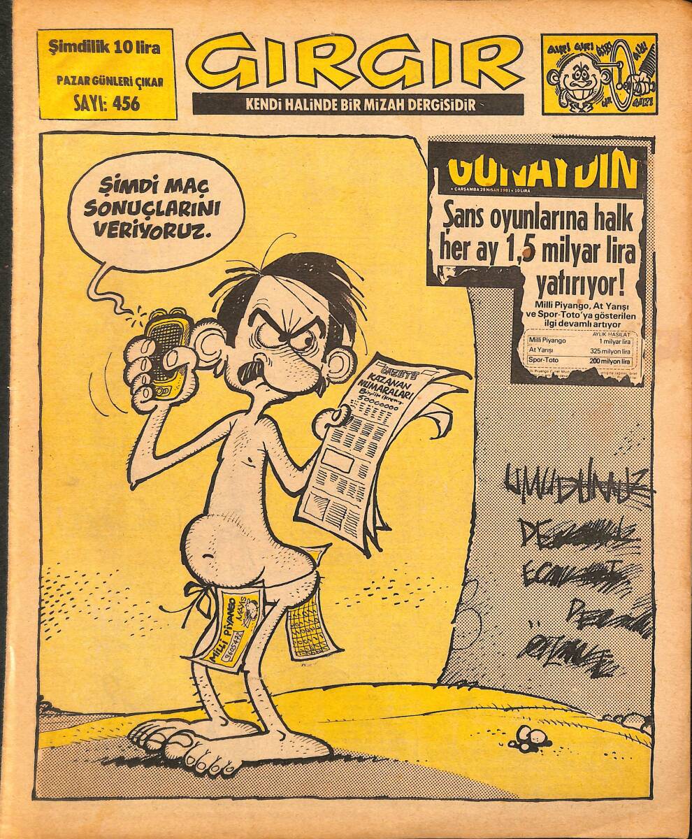 Gırgır Mizah Dergisi 3 Mayıs 1981 Sayı : 456 NDR97509 - 1