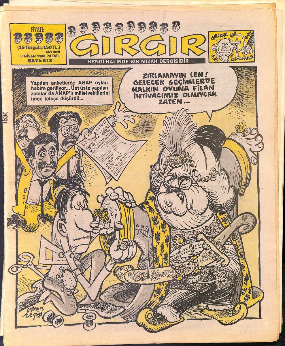 Gırgır Mizah Dergisi 3 Nisan 1988 Sayı : 813 NDR96936 - 1