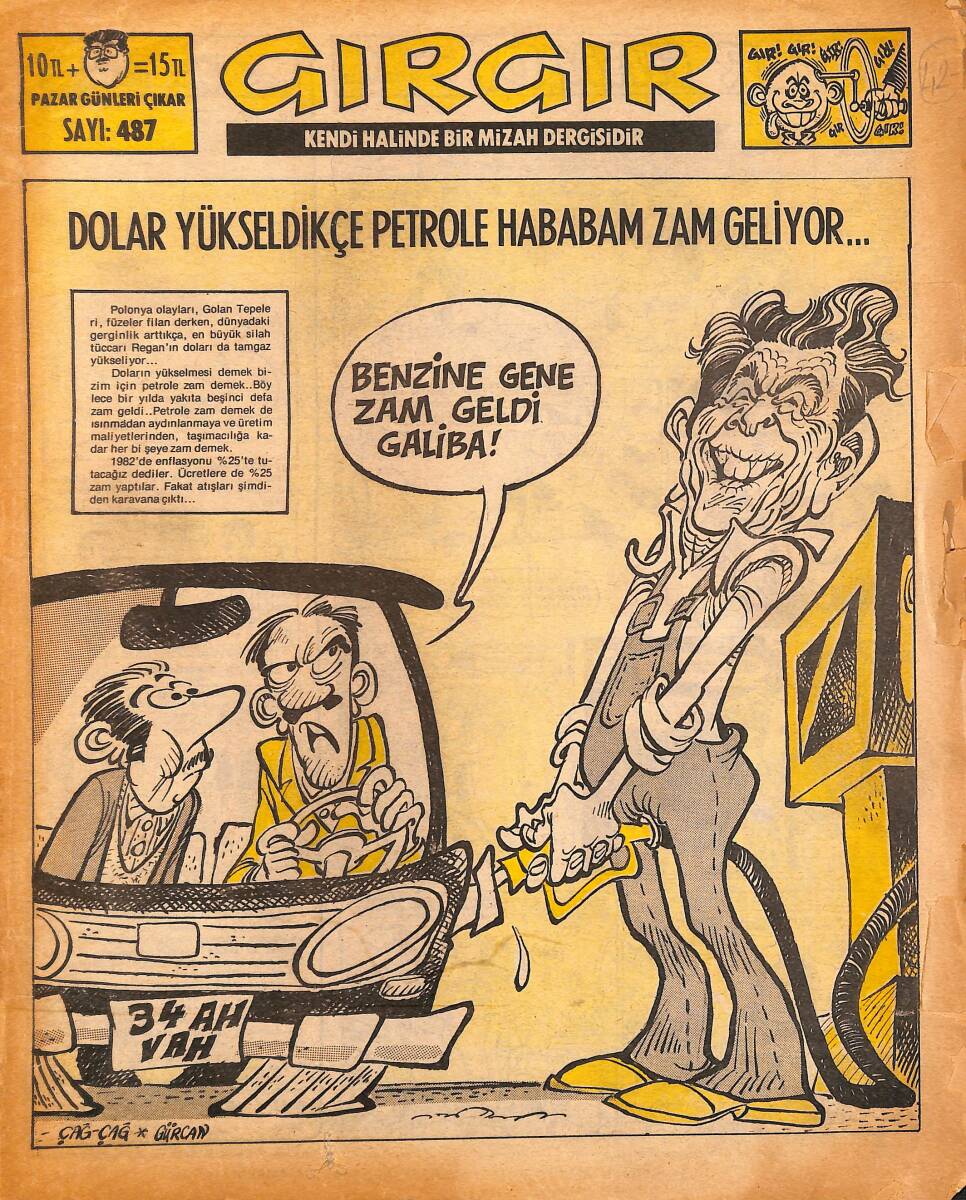 Gırgır Mizah Dergisi 3 Ocak 1982 Sayı : 487 NDR97495 - 1
