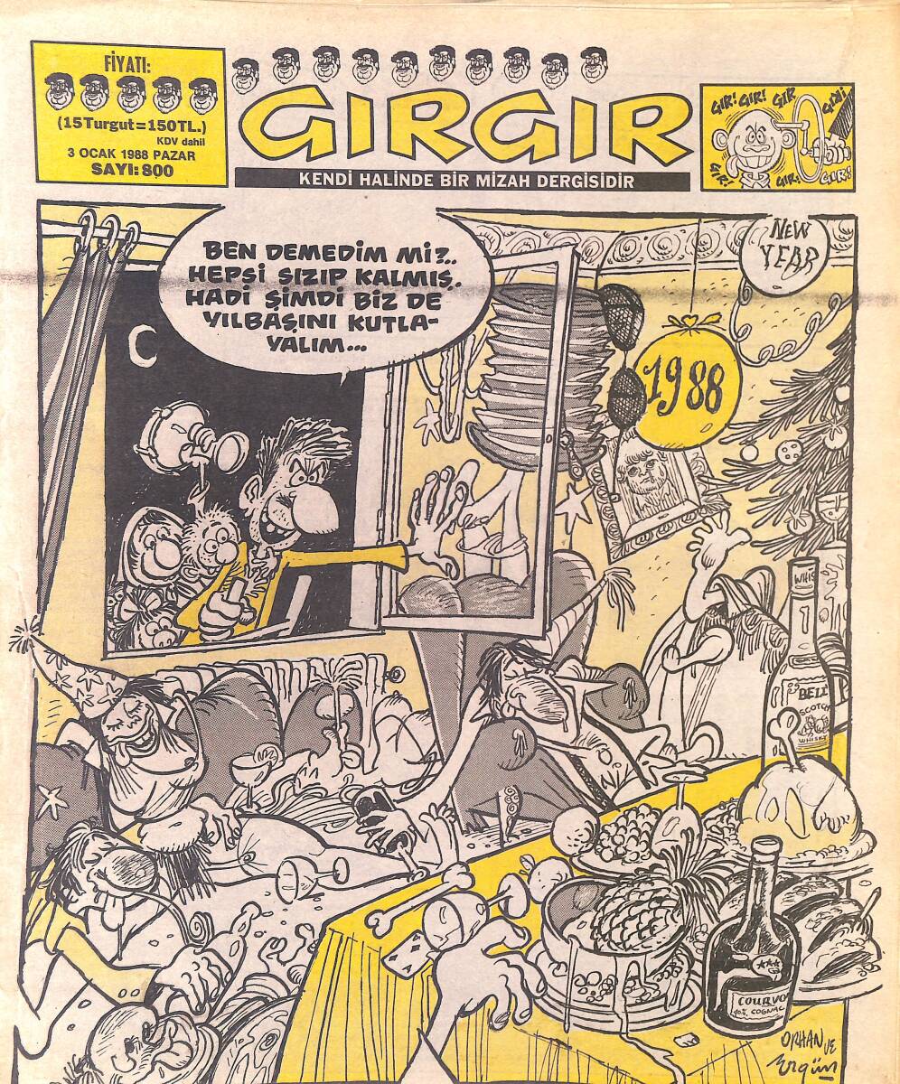 Gırgır Mizah Dergisi 3 Ocak 1988 Sayı : 800 NDR96949 - 1