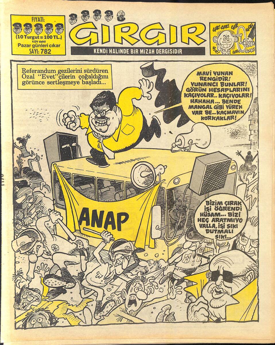 Gırgır Mizah Dergisi 30 Ağustos 1987 Sayı : 782 NDR97024 - 1