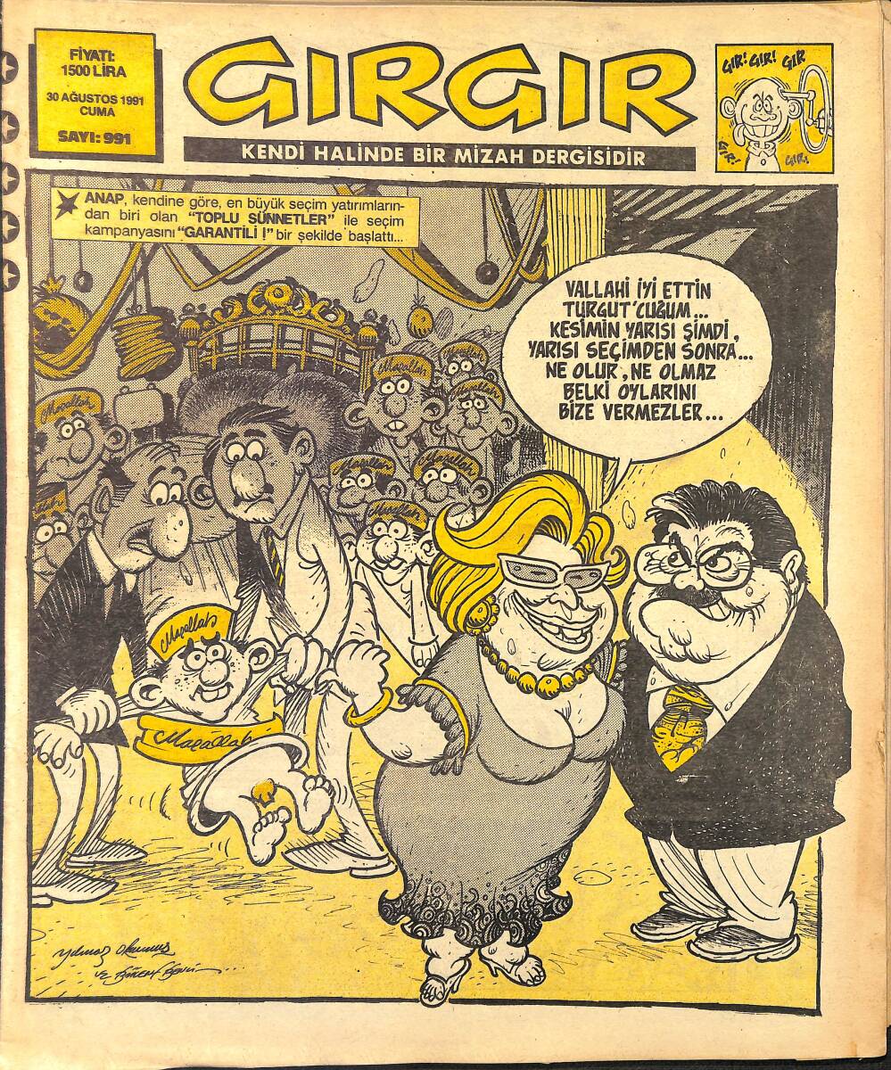 Gırgır Mizah Dergisi 30 Ağustos 1991 Sayı: 991 NDR97905 - 1