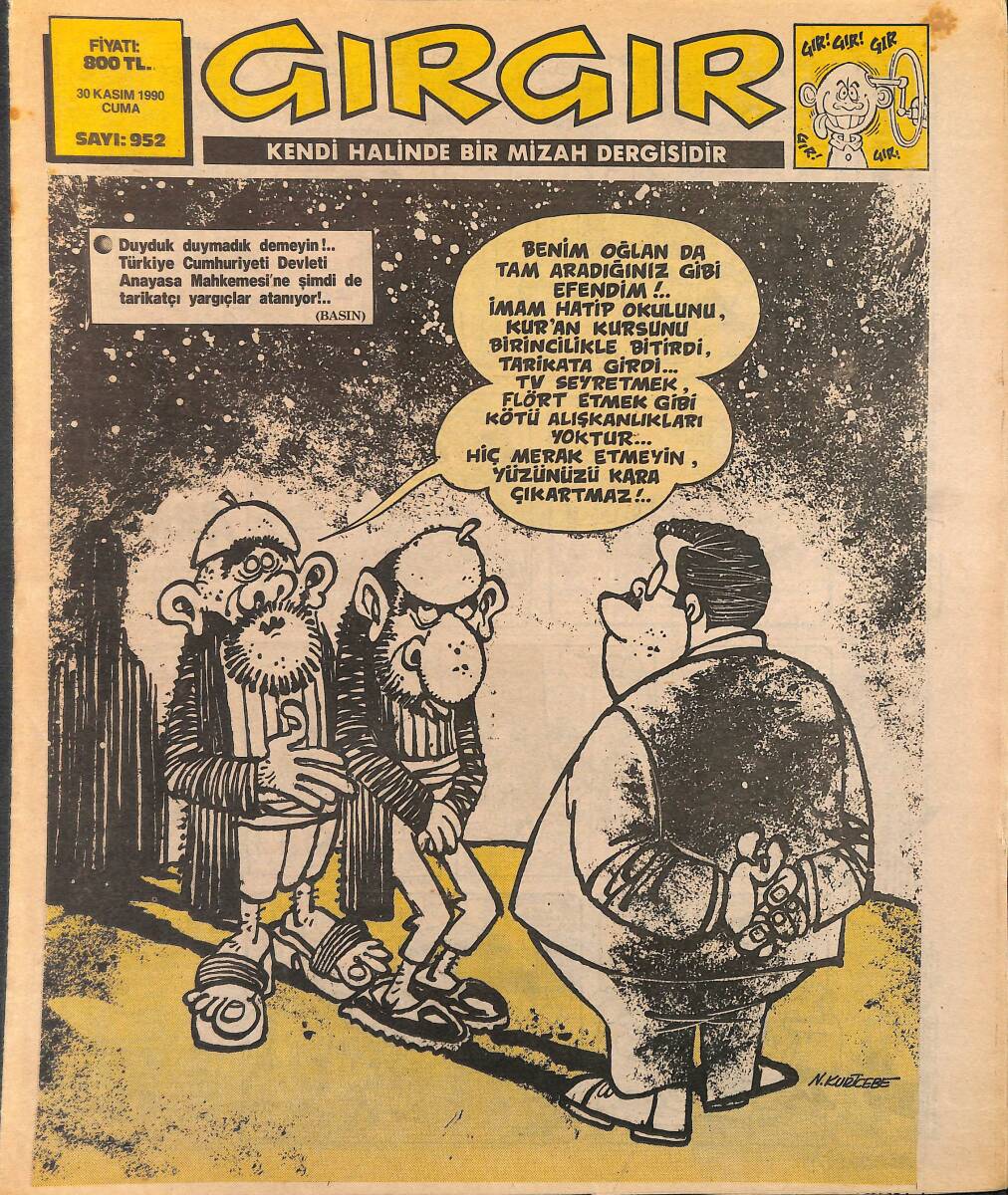 Gırgır Mizah Dergisi 30 Kasım 1990 Sayı: 952 NDR97834 - 1