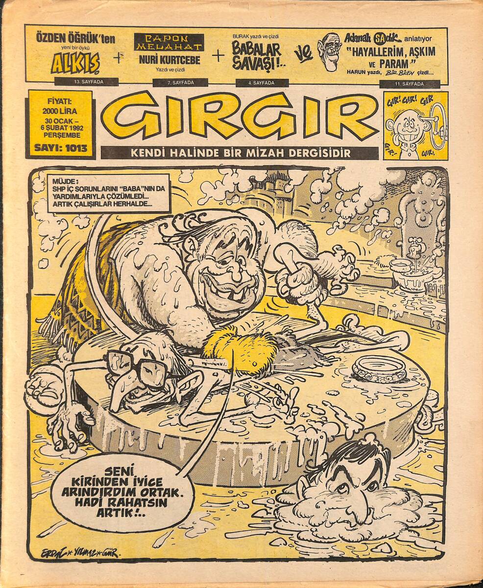 Gırgır Mizah Dergisi 30 Ocak - 6 Şubat 1992 Sayı : 1013 NDR96570 - 1